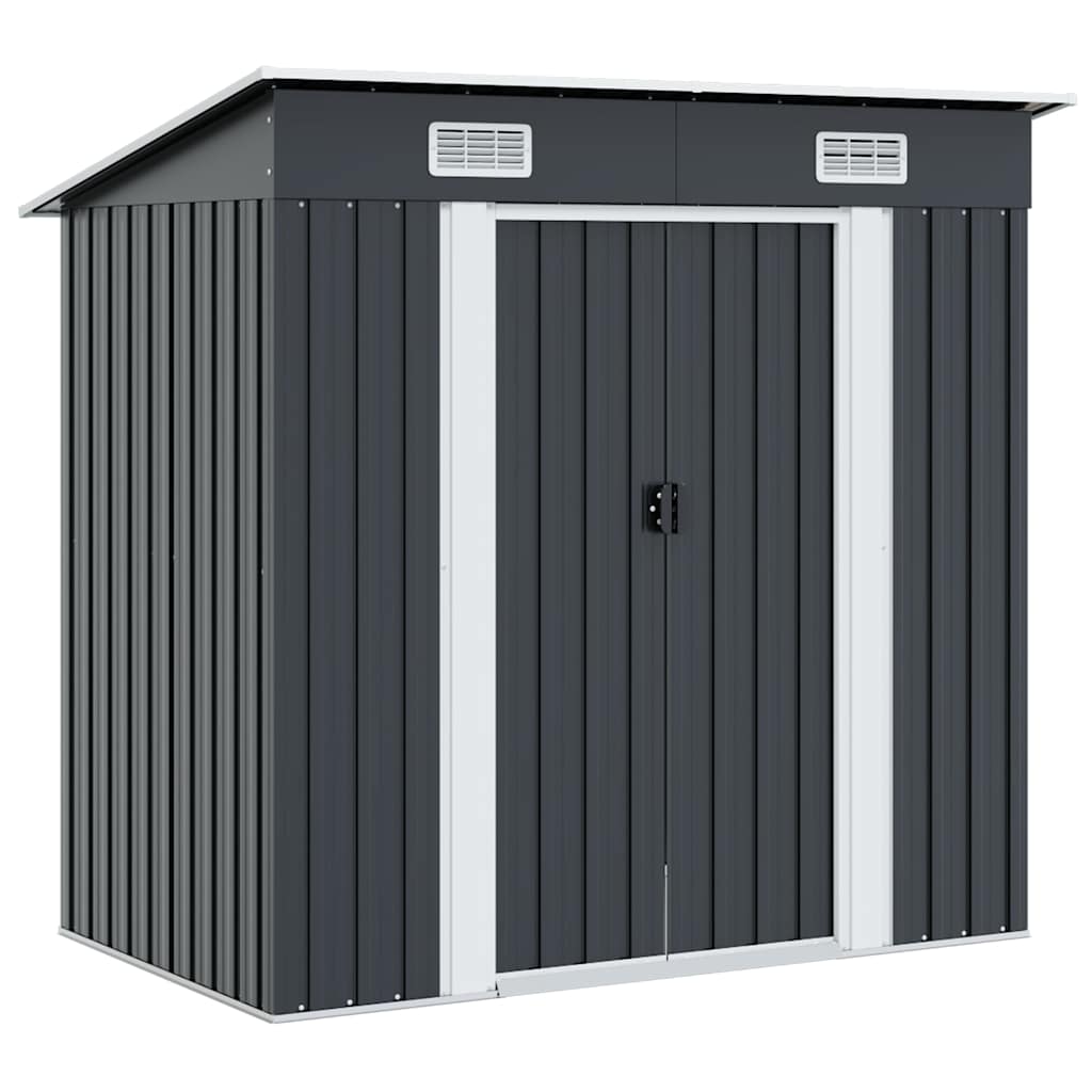 vidaXL Garden Shed | Anthracite | Galvanised steel | 190 x 124 x 181 cm 1