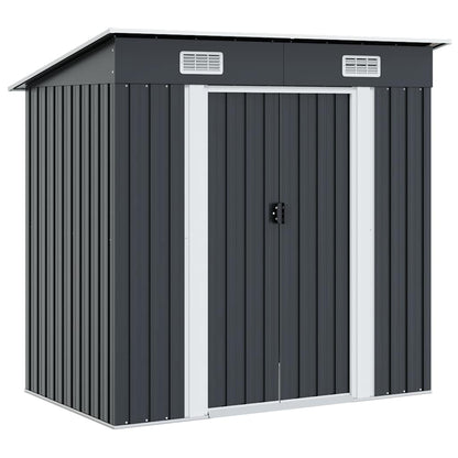 vidaXL Garden Shed | Anthracite | Galvanised steel | 190 x 124 x 181 cm 1