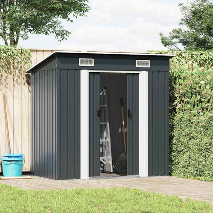 vidaXL Garden Shed | Anthracite | Galvanised steel | 190 x 124 x 181 cm 2