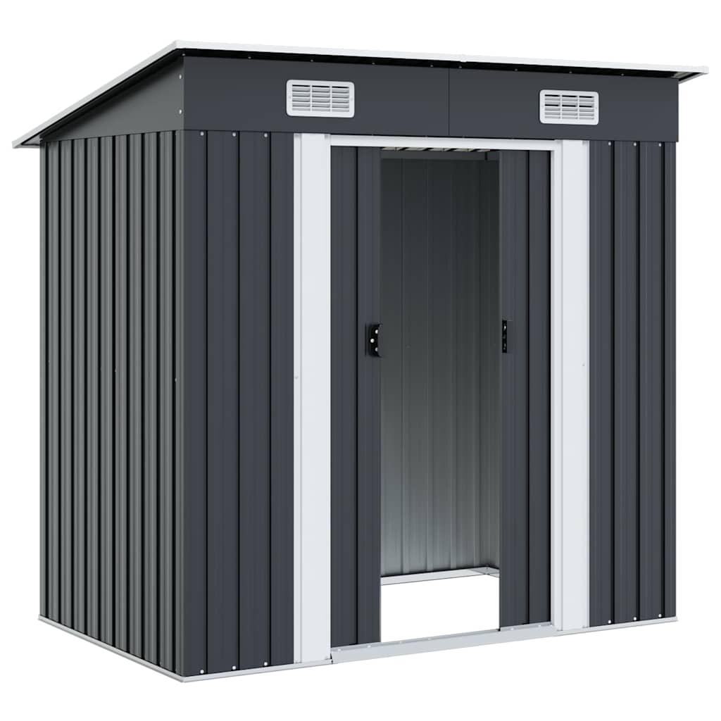 vidaXL Garden Shed | Anthracite | Galvanised steel | 190 x 124 x 181 cm 4