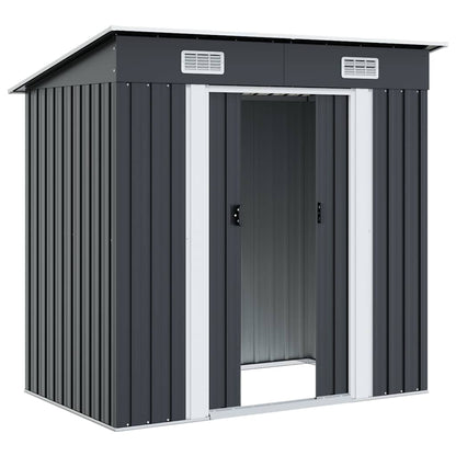 vidaXL Garden Shed | Anthracite | Galvanised steel | 190 x 124 x 181 cm 4