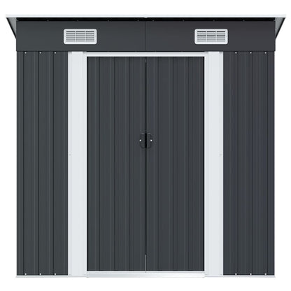 vidaXL Garden Shed | Anthracite | Galvanised steel | 190 x 124 x 181 cm 5