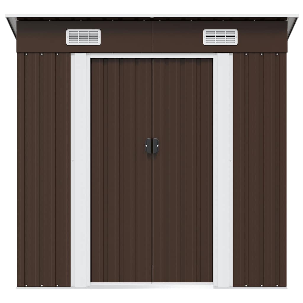 vidaXL Garden Shed | Brown | Galvanised Steel | 194x121x181 cm 5
