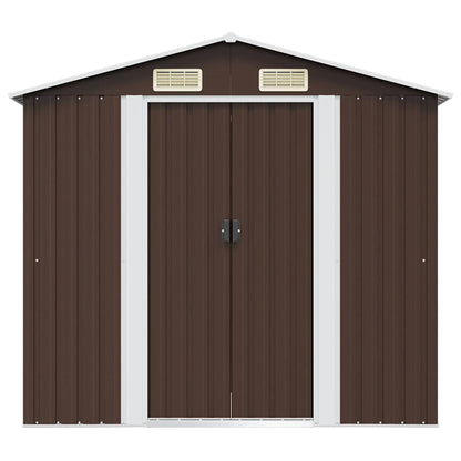 vidaXL Garden Shed | Brown | Galvanised Steel | Large | Durable | Garden Shed 5