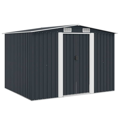 vidaXL Garden Shed | Anthracite | Galvanised steel | 257x205x178 cm 1