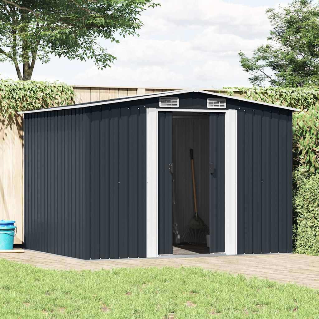 vidaXL Garden Shed | Anthracite | Galvanised steel | 257x205x178 cm 2
