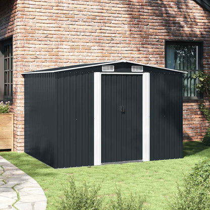 vidaXL Garden Shed | Anthracite | Galvanised steel | 257x205x178 cm 3