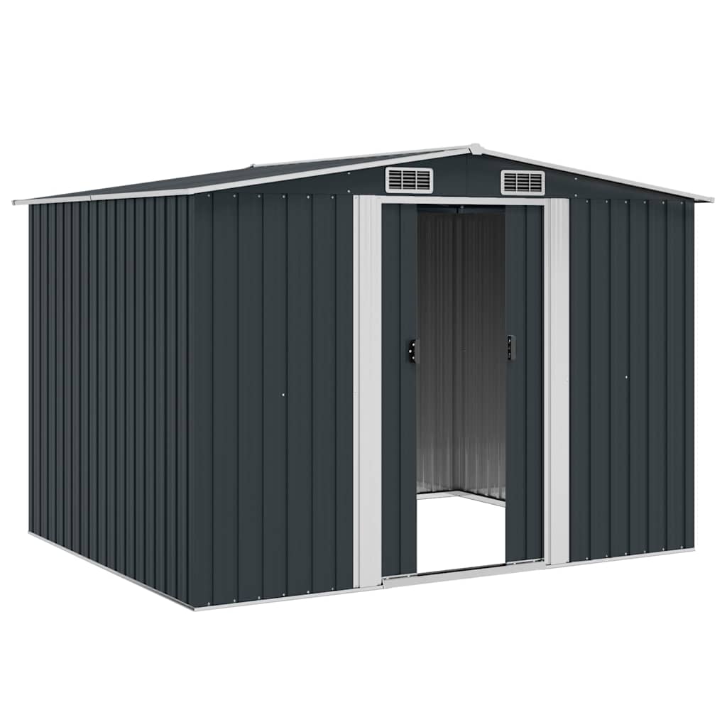 vidaXL Garden Shed | Anthracite | Galvanised steel | 257x205x178 cm 4
