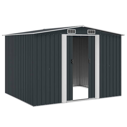 vidaXL Garden Shed | Anthracite | Galvanised steel | 257x205x178 cm 4