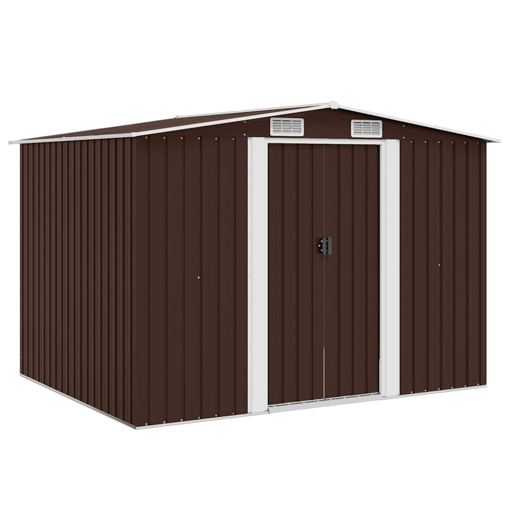 vidaXL Garden Shed | Brown | Galvanised steel | Large | Garden Shed 1