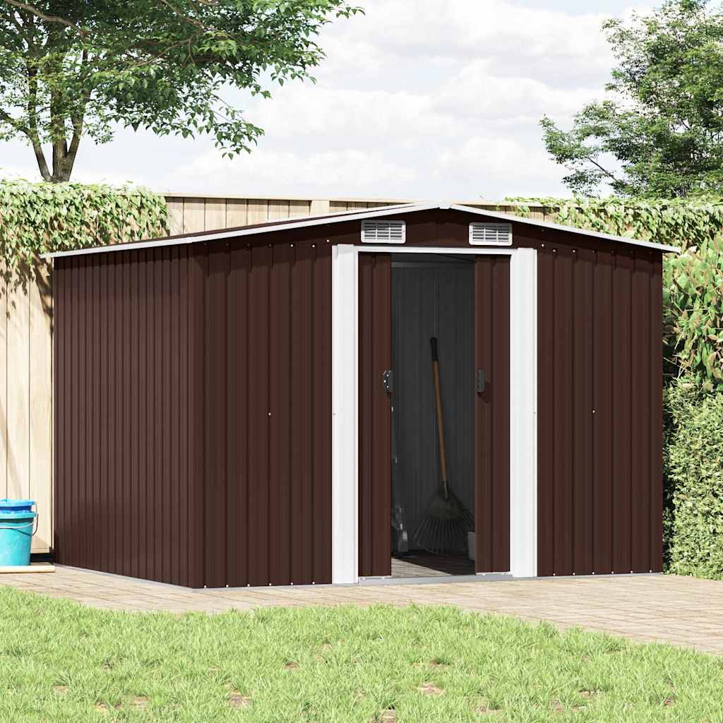 vidaXL Garden Shed | Brown | Galvanised steel | Large | Garden Shed 2