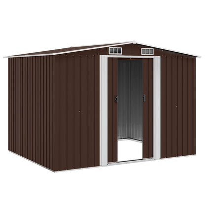 vidaXL Garden Shed | Brown | Galvanised steel | Large | Garden Shed 3