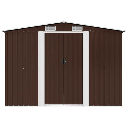 vidaXL Garden Shed | Brown | Galvanised steel | Large | Garden Shed 4