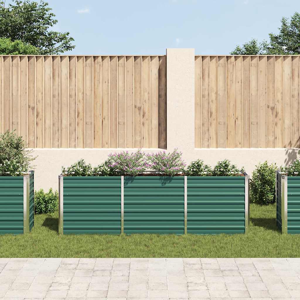 vidaXL Raised Bed | Green | Galvanised steel | Large | Durable | Garden Planter 3