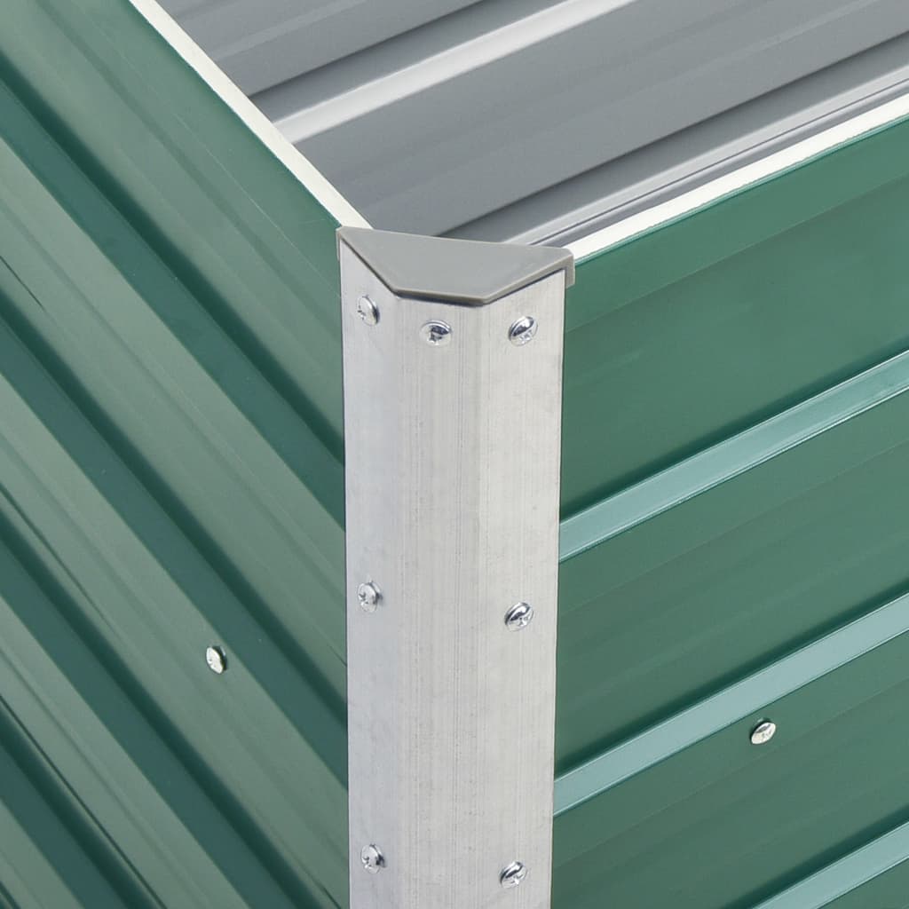 vidaXL Raised Bed | Green | Galvanised steel | Large | Durable | Garden Planter 6