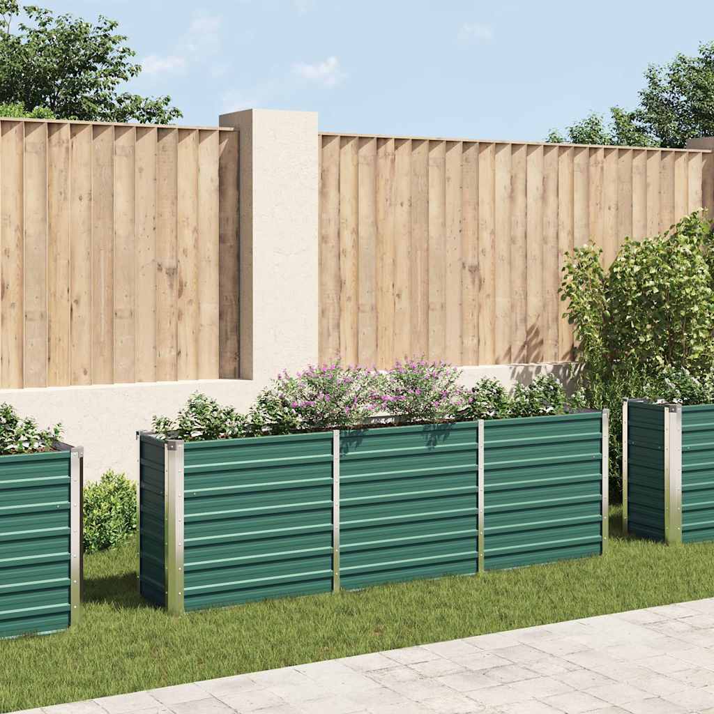 vidaXL Raised Bed | Green | Galvanised steel | Large | Durable | Garden Planter 1