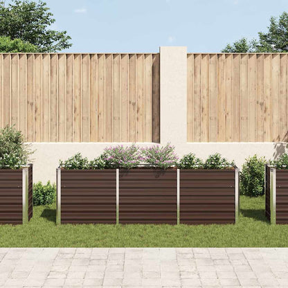 vidaXL Garden Raised Bed Galvanised Steel 240x40x77 cm Brown 3