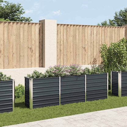vidaXL Raised Bed | Anthracite | Galvanised Steel | 240x40x77 cm | Raised Bed 1