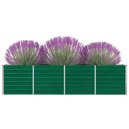 vidaXL Raised Garden Bed | Green | Galvanised steel | Large | Sturdy 4