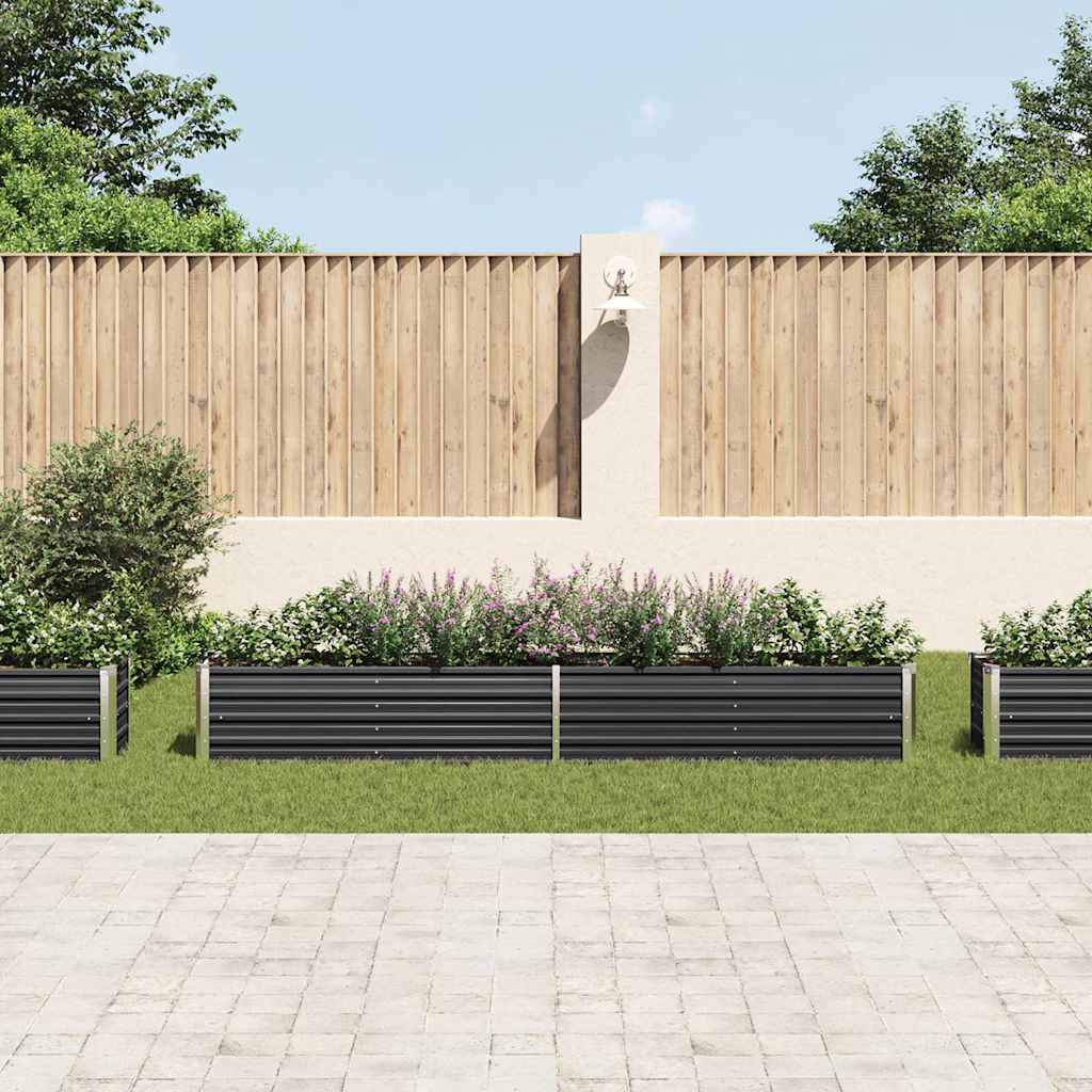 vidaXL Raised Bed | Anthracite | Galvanised Steel | 320x40x45 cm | Durable 3