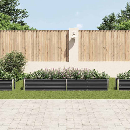 vidaXL Raised Bed | Anthracite | Galvanised Steel | 320x40x45 cm | Durable 3