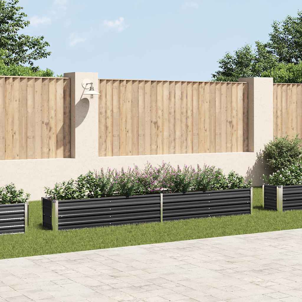 vidaXL Raised Bed | Anthracite | Galvanised Steel | 320x40x45 cm | Durable 1