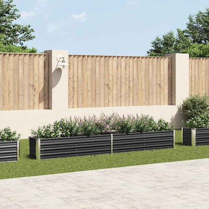 vidaXL Raised Bed | Anthracite | Galvanised Steel | 320x40x45 cm | Durable 1
