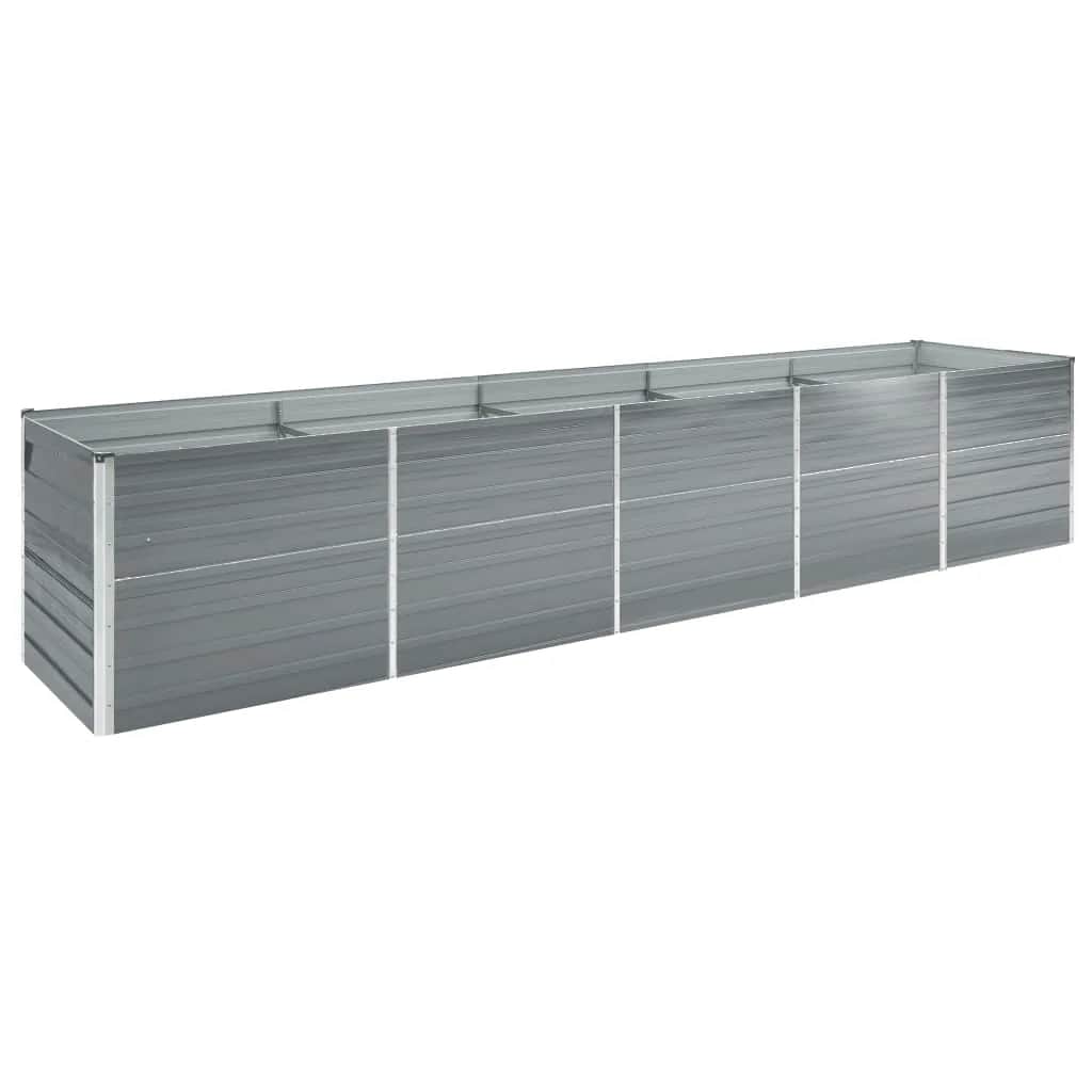 vidaXL Garden Raised Bed Galvanised Steel 400x80x45 cm Grey 1