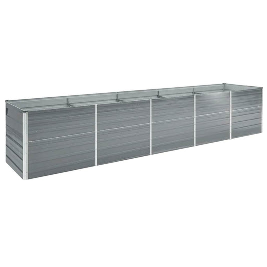 vidaXL Garden Raised Bed Galvanised Steel 400x80x45 cm Grey 1