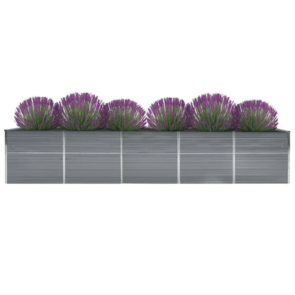 vidaXL Garden Raised Bed Galvanised Steel 400x80x45 cm Grey 2