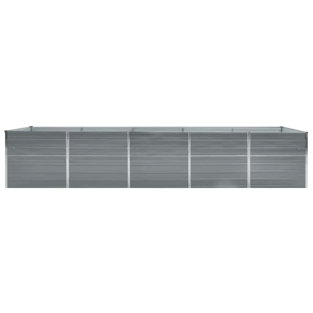 vidaXL Garden Raised Bed Galvanised Steel 400x80x45 cm Grey 3