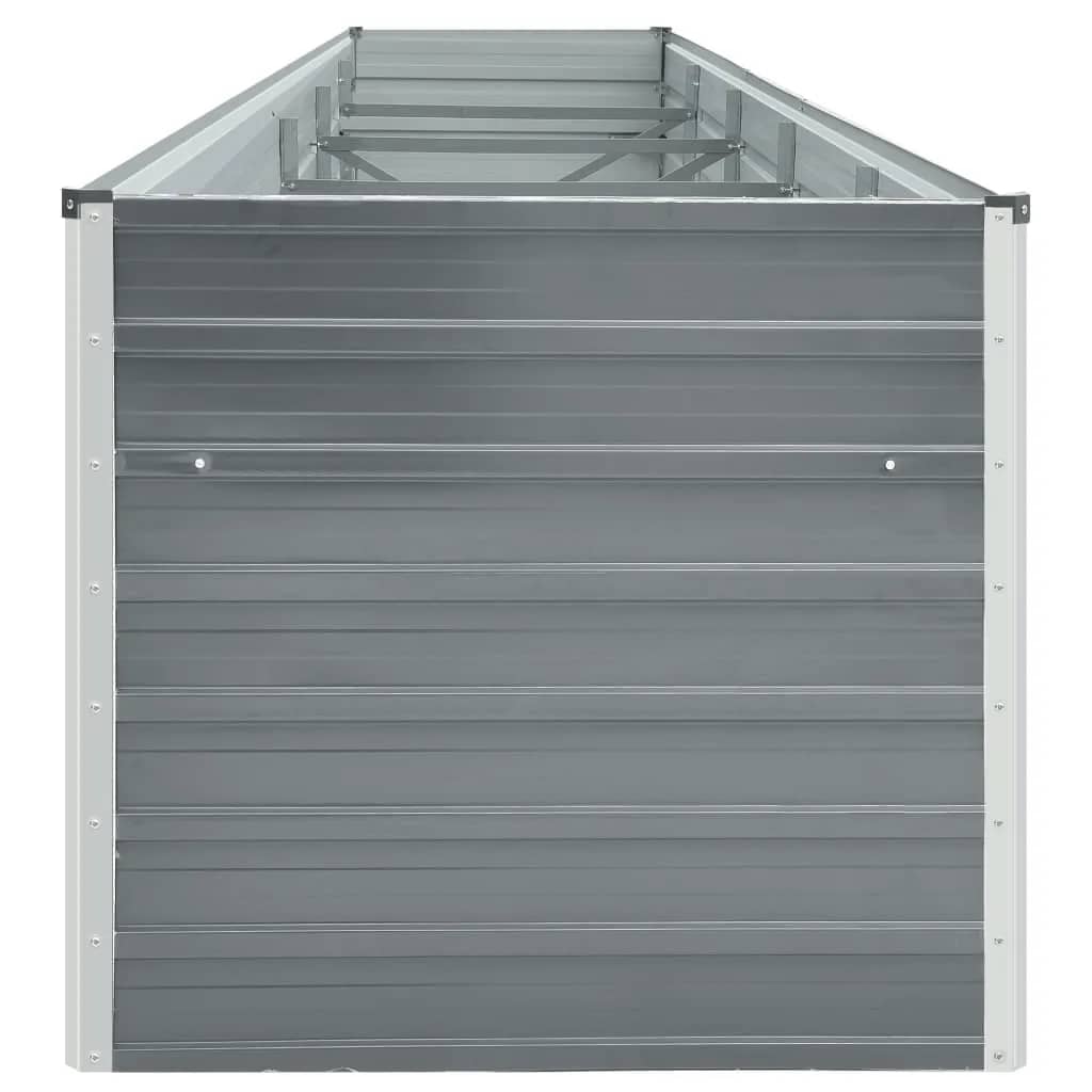 vidaXL Garden Raised Bed Galvanised Steel 400x80x45 cm Grey 4