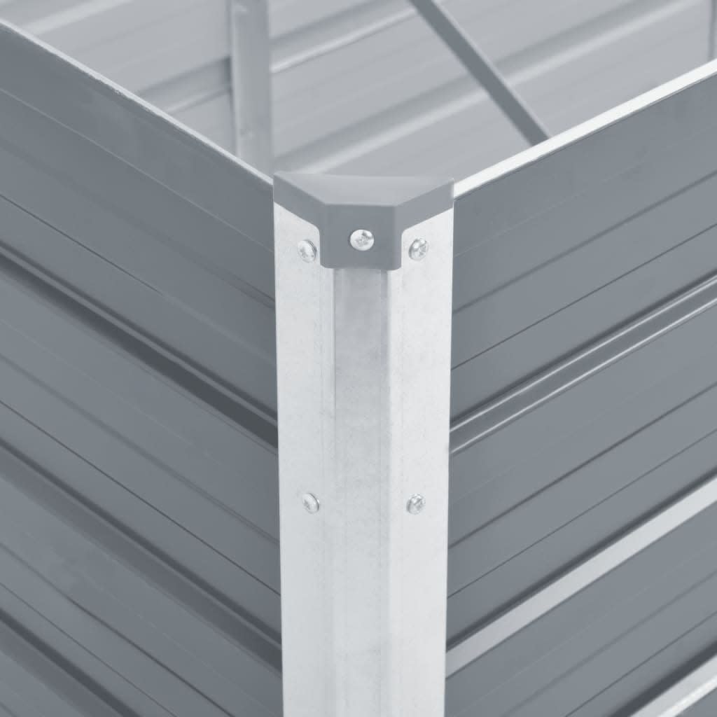 vidaXL Garden Raised Bed Galvanised Steel 400x80x45 cm Grey 6
