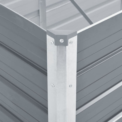 vidaXL Garden Raised Bed Galvanised Steel 400x80x45 cm Grey 6