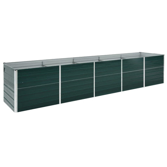 47057 vidaXL Garden Raised Bed Galvanised Steel 400x80x45 cm Green 1