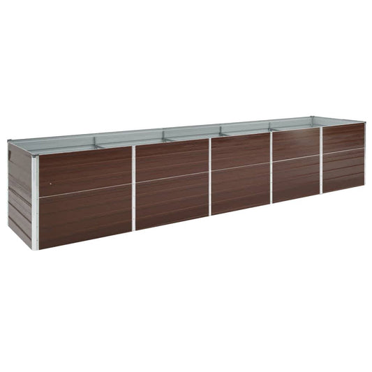 vidaXL Garden Raised Bed Galvanised Steel 400x80x45 cm Brown 1