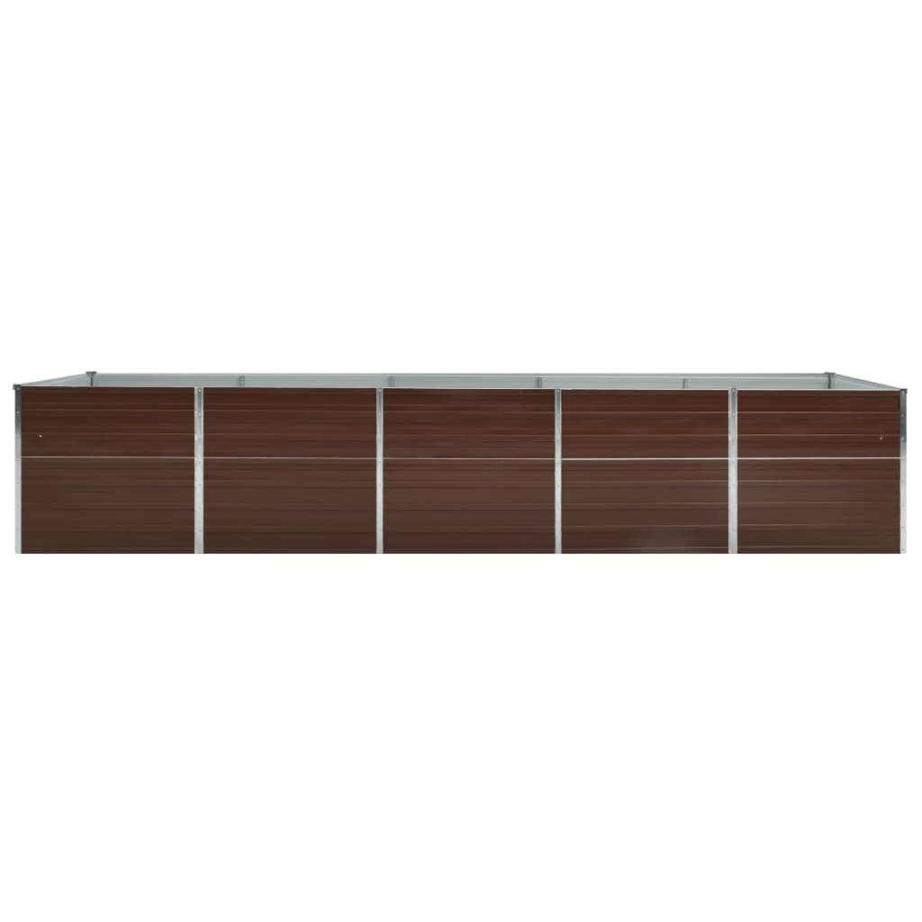 Garden Raised Bed Brown Galvanised Steel 400 cm 45 cm 80 cm