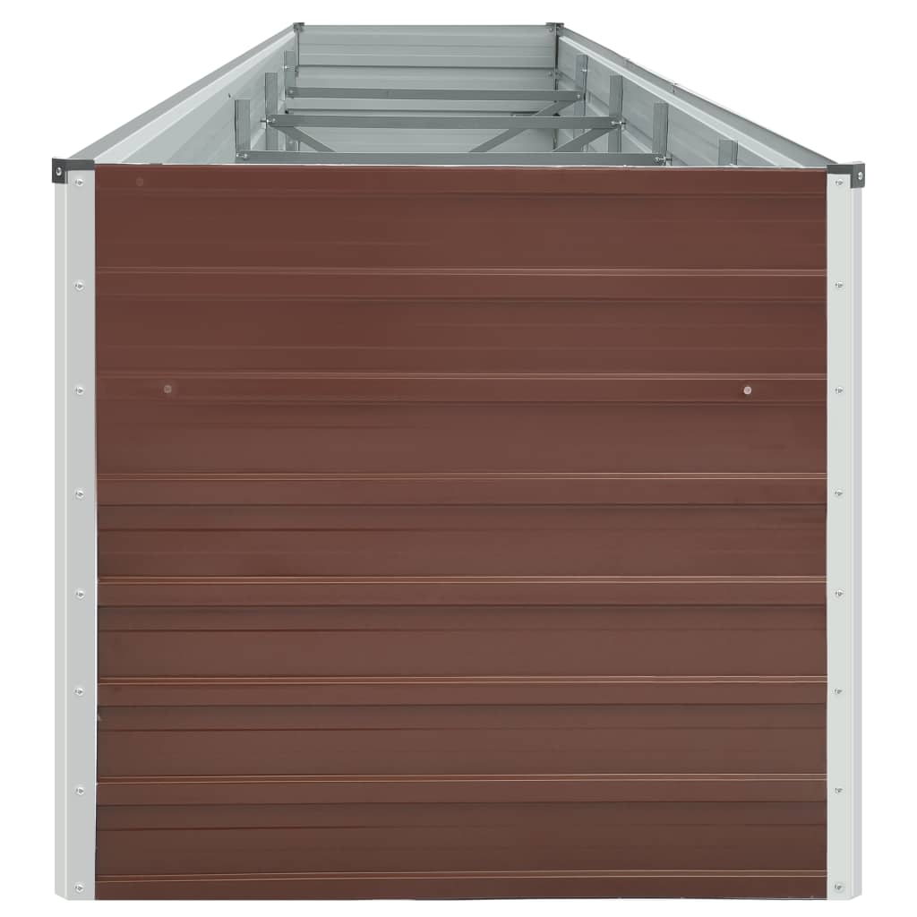 Garden Raised Bed Brown Galvanised Steel 400 cm 45 cm 80 cm