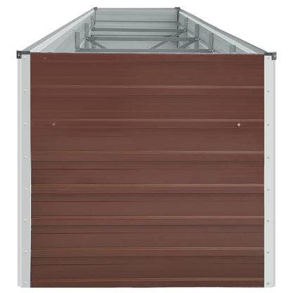Garden Raised Bed Brown Galvanised Steel 400 cm 45 cm 80 cm