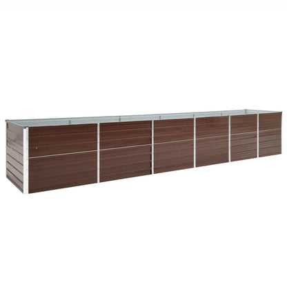 vidaXL Garden Raised Bed Brown Galvanised Steel