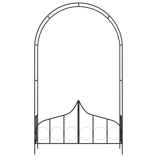 vidaXL Garden Arch | Black | Powder-coated iron | Large | Sturdy | Garden Arch 2