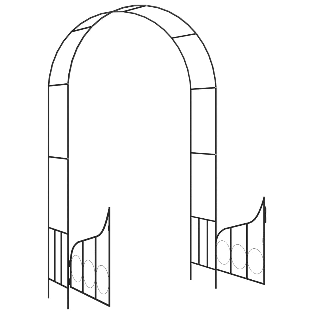 vidaXL Garden Arch | Black | Powder-coated iron | Large | Sturdy | Garden Arch 5