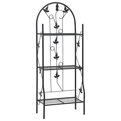 vidaXL Plant Rack | Black | Powder-coated iron | Medium | Decorative Inlays 1