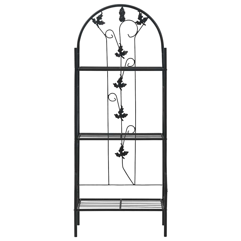 vidaXL Plant Rack | Black | Powder-coated iron | Medium | Decorative Inlays 2