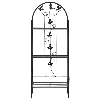 vidaXL Plant Rack | Black | Powder-coated iron | Medium | Decorative Inlays 2