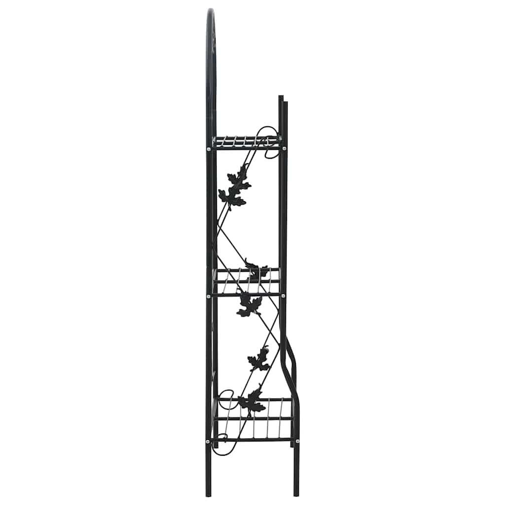 vidaXL Plant Rack | Black | Powder-coated iron | Medium | Decorative Inlays 3
