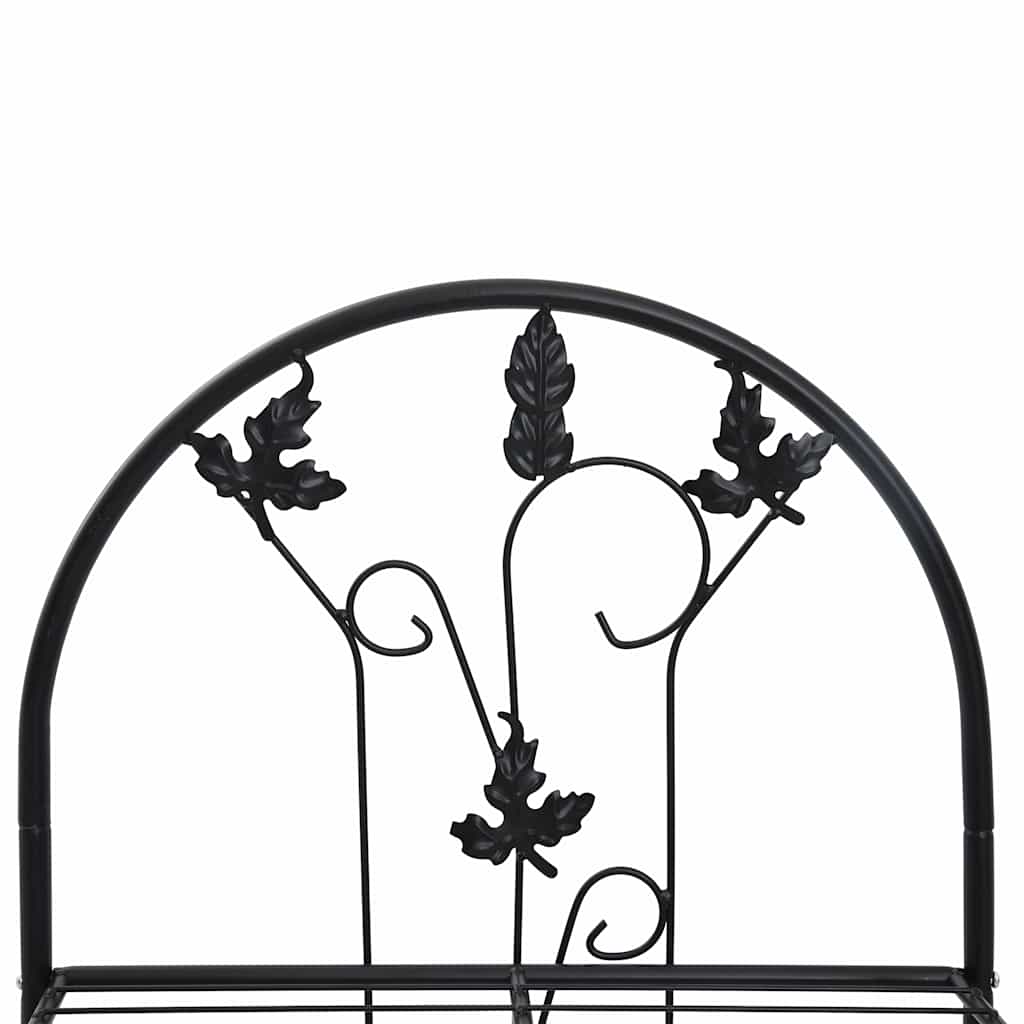 vidaXL Plant Rack | Black | Powder-coated iron | Medium | Decorative Inlays 5