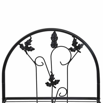 vidaXL Plant Rack | Black | Powder-coated iron | Medium | Decorative Inlays 5