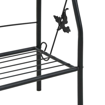 vidaXL Plant Rack | Black | Powder-coated iron | Medium | Decorative Inlays 6