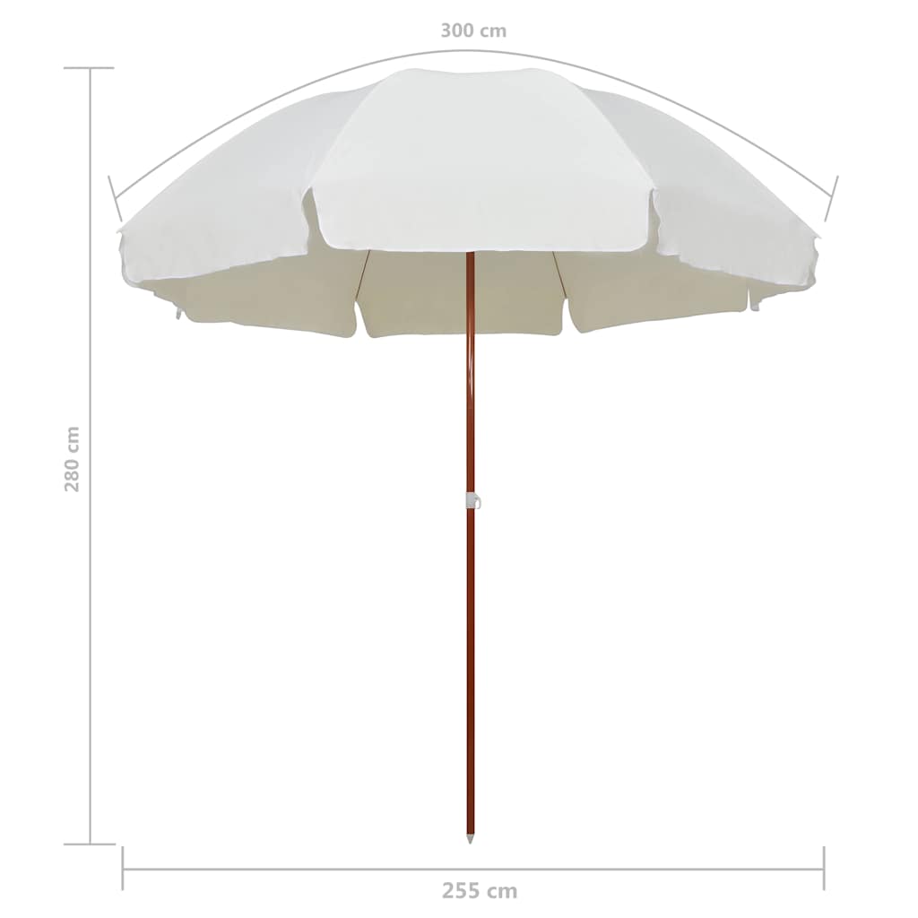 vidaXL Garden Parasol with Steel Pole 300 cm Sand 5